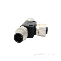 M12 5 Pin T Connector αρσενικό σε θηλυκό